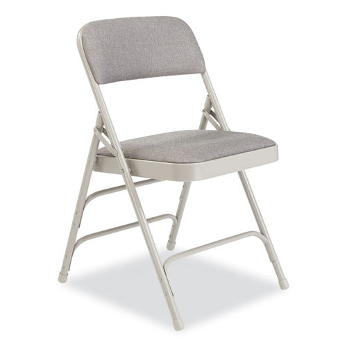 NPS 2300 Series Fabric Triple Brace Double Hinge Premium Folding Chair Supports 500 Lb Greystone 4/ct Ships In 1-3 Bus Days