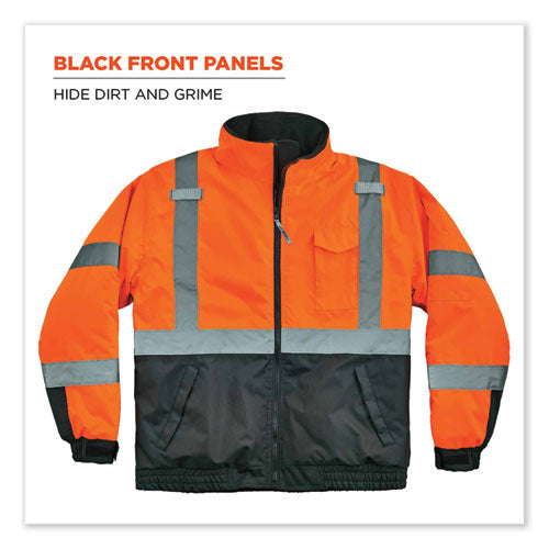 Ergodyne Glowear 8377 Class 3 Hi-vis Quilted Bomber Jacket Orange X-large