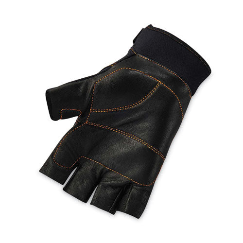 Ergodyne Proflex 901 Half-finger Leather Impact Gloves Black Small Pair
