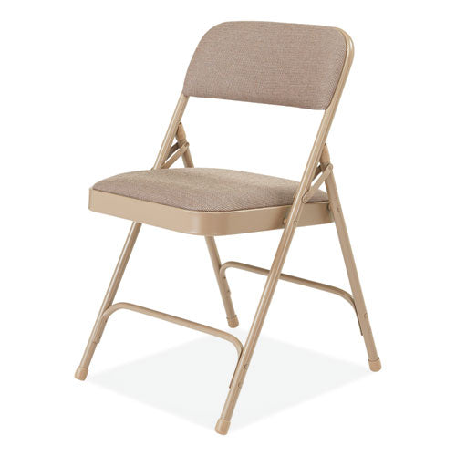 NPS 2200 Series Deluxe Fabric Upholstered Dual-hinge Premium Folding Chair Supports 500lb Cafe Beige4/ctships In 1-3 Bus Days
