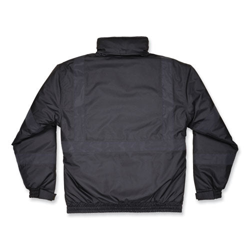 Ergodyne Glowear 8377ev Non-certified Hi-vis Quilted Bomber Jacket Black 4x-large