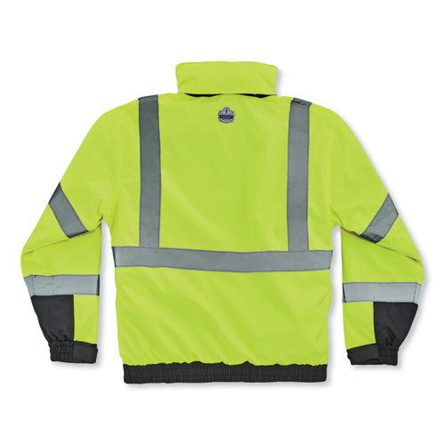 Ergodyne Glowear 8381 Class 3 Hi-vis 4-in-1 Quilted Bomber Jacket Lime 5x-large