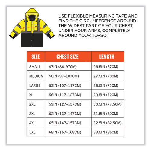 Ergodyne Glowear 8381 Class 3 Hi-vis 4-in-1 Quilted Bomber Jacket Lime 5x-large