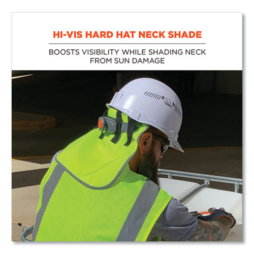 Ergodyne Glowear 8006 Hi-vis Hard Hat Neck Shade 12.25x10.5 Lime