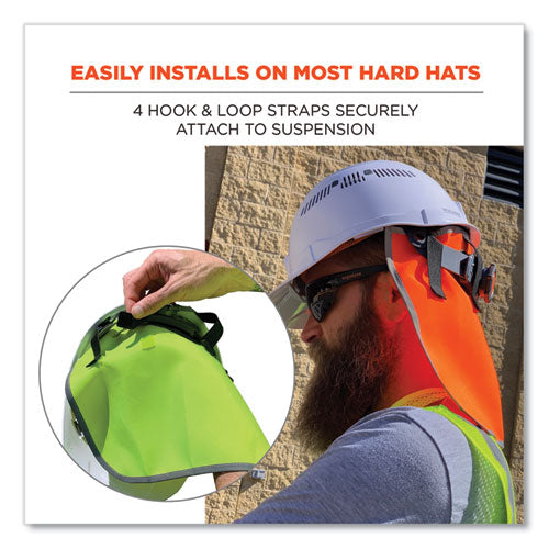 Ergodyne Glowear 8006 Hi-vis Hard Hat Neck Shade 12.25x10.5 Lime