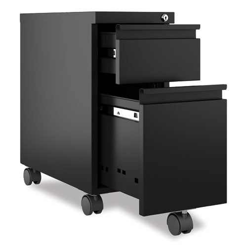 Hirsh Industries Zip Mobile Pedestal File 2-drawer Box/file Legal/letter Black 10x19.88x21.75