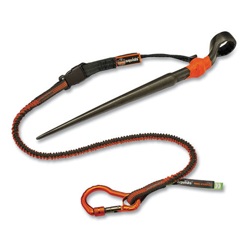 Ergodyne Squids 3102f(x) Tool Lanyard W/aluminum Carabiner+cinch-loop 5 Lb Max Work Cap 38" To 48" Or/gyships In 1-3 Business Days