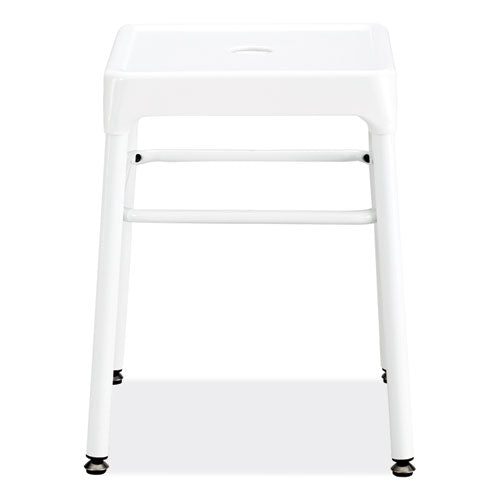 Safco Steel Guestbistro Stool Backless Supports Up To 250 Lb 18" Seat Height White Seat White Base