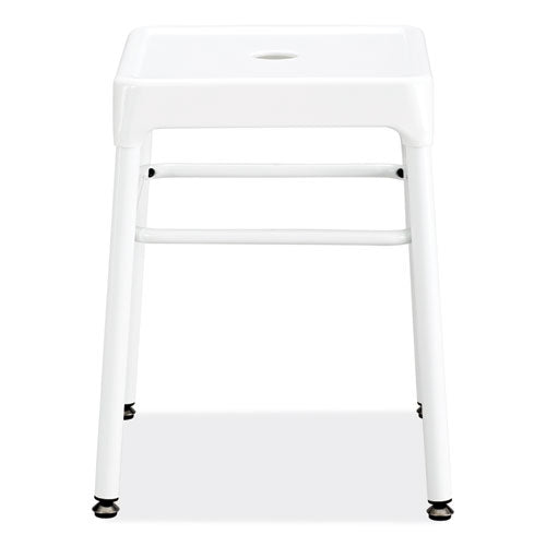 Safco Steel Guestbistro Stool Backless Supports Up To 250 Lb 18" Seat Height White Seat White Base