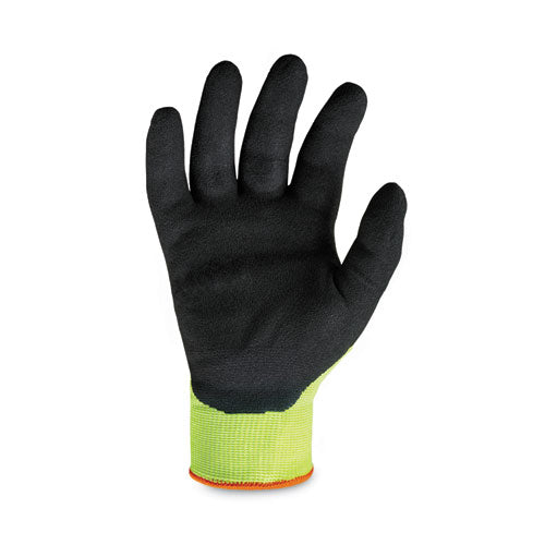 Ergodyne Proflex 7021 Hi-vis Nitrile-coated Cr Gloves Lime Large 144 Pairs/Case