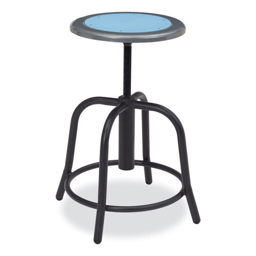 NPS 6800 Series Height Adj Metal Seat Stool Supports 300 Lb 18" To 24" Seat Ht Blueberry Seat/black Baseships In 1-3 Bus Days