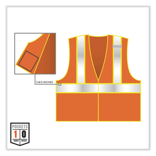 Ergodyne Glowear 8230z Class 2 Two-tone Mesh Zipper Vest Polyester 2x-large/3x-large Orange