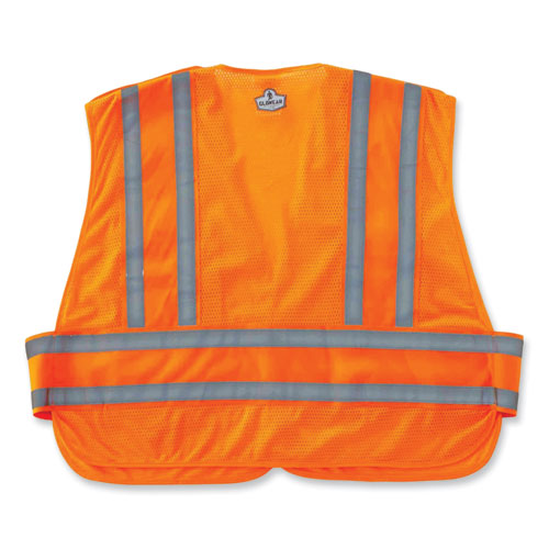 Ergodyne Glowear 8244psv Class 2 Expandable Public Safety Hook And Loop Vest Polyester Xl/2xl Orange