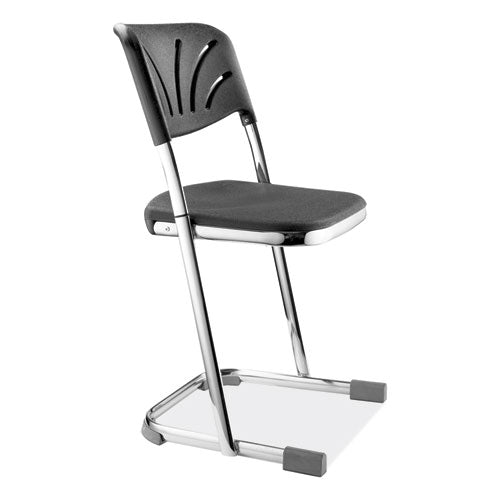 NPS 6600 Series Elephant Z-stool With Backrest Supports 500 Lb 18" Seat Ht Black Seat/back Chrome Frameships In 1-3 Bus Days
