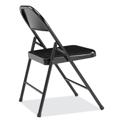 BASICS By NPS 900 Series All-steel Folding Chair Supports 250lb 17.75" Seat Height Black Seat/back/base 4/ctships In 1-3 Business Days