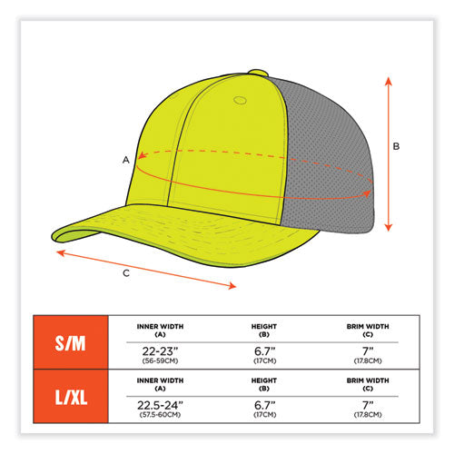 Ergodyne Glowear 8931 Reflective Stretch-fit Hat Cotton/polyester Large/x-large Hi-vis Lime