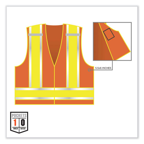 Ergodyne Glowear 8245psv Class 2 Public Safety Vest Polyester 6x-large/7x-large Orange