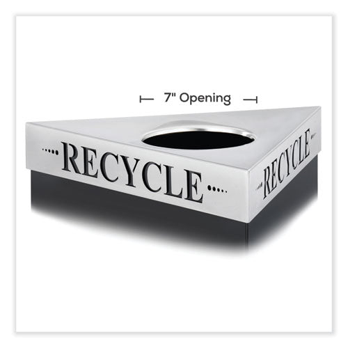 Safco Trifecta Waste Receptacle Lid. Laser Cut "recycle" Inscription 20wx20dx3h Stainless Steel