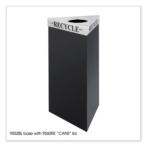 Safco Trifecta Waste Receptacle Lid. Laser Cut "recycle" Inscription 20wx20dx3h Stainless Steel