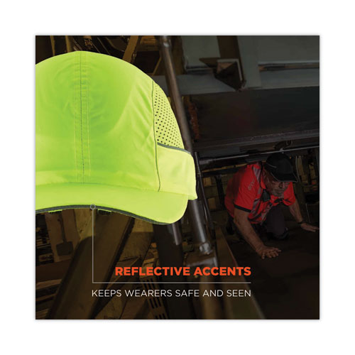 Ergodyne Skullerz 8960 Bump Cap With Led Lighting Short Brim Lime Green