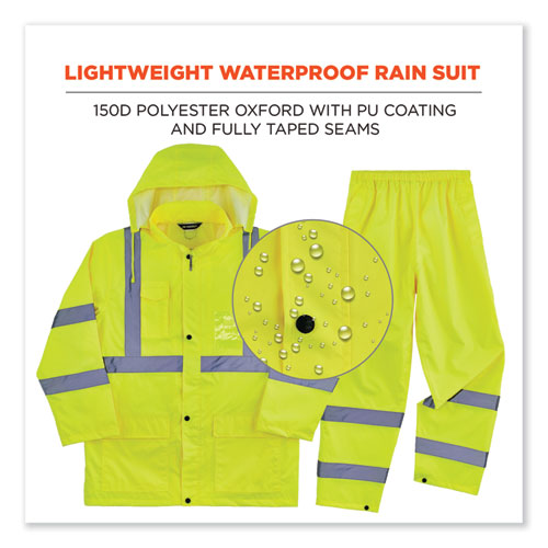 Ergodyne Glowear 8376k Lightweight Hv Rain Suit X-large Lime