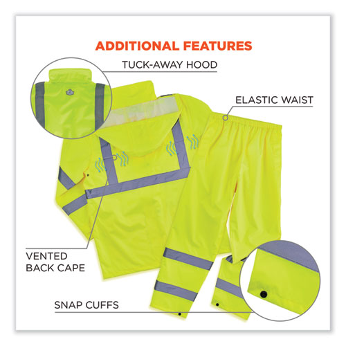 Ergodyne Glowear 8376k Lightweight Hv Rain Suit X-large Lime