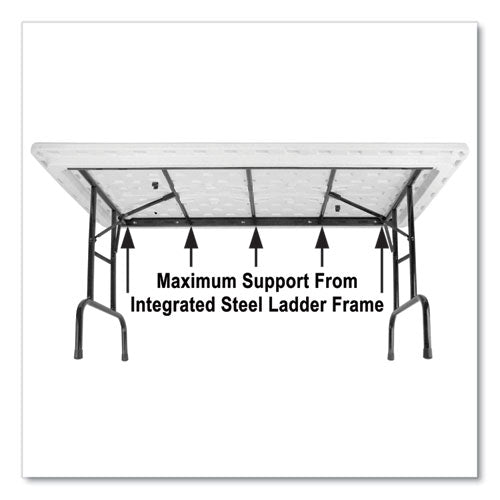 Correll Adjustable Folding Table Rectangular 48"x24"x22" To 32" Red Top Black Legs 4/pallet