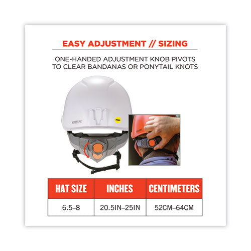 Ergodyne Skullerz 8974-mips Class E Safety Helmet With Mips Elevate Ratchet Suspension White