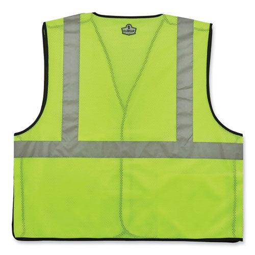 Ergodyne Glowear 8216ba Class 2 Breakaway Mesh Id Holder Vest Polyester Large/x-large Lime