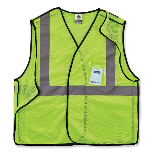 Ergodyne Glowear 8216ba Class 2 Breakaway Mesh Id Holder Vest Polyester Large/x-large Lime