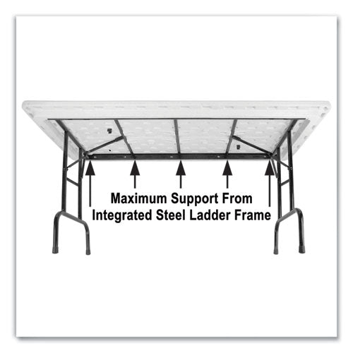 Correll Adjustable Folding Table Rectangular 48"x24"x22" To 32" Yellow Top Black Legs 4/pallet