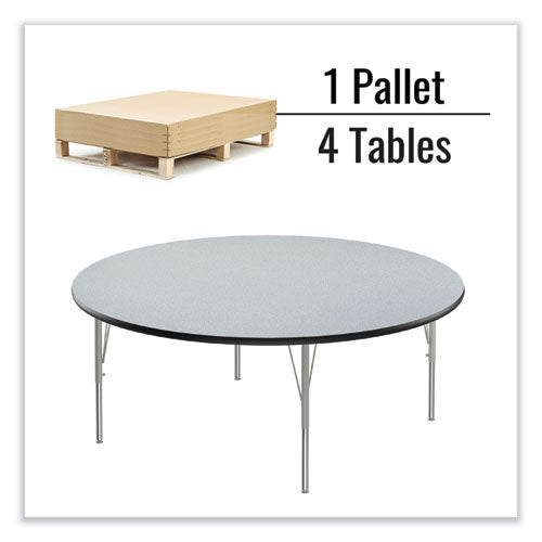 Correll Height Adjustable Activity Tables Round 60"x19" To 29" Gray Granite Top Gray Legs 4/pallet