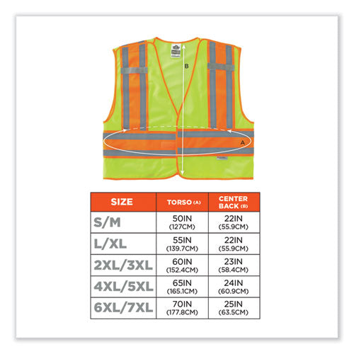 Ergodyne Glowear 8245psv Class 2 Public Safety Vest Polyester Large/x-large Lime