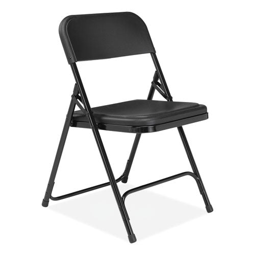 NPS 800 Series Plastic Folding Chair Supports 500lb 18" Seat Height Black Seat/back Black Base 4/ct Ships In 1-3 Bus Days