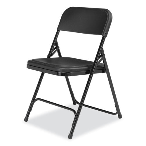 NPS 800 Series Plastic Folding Chair Supports 500lb 18" Seat Height Black Seat/back Black Base 4/ct Ships In 1-3 Bus Days