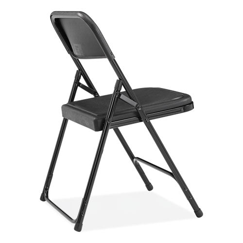 NPS 800 Series Plastic Folding Chair Supports 500lb 18" Seat Height Black Seat/back Black Base 4/ct Ships In 1-3 Bus Days