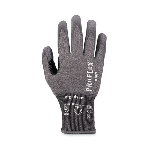 Ergodyne Proflex 7071 Ansi A7 Pu Coated Cr Gloves Gray Large 12 Pairs/pack