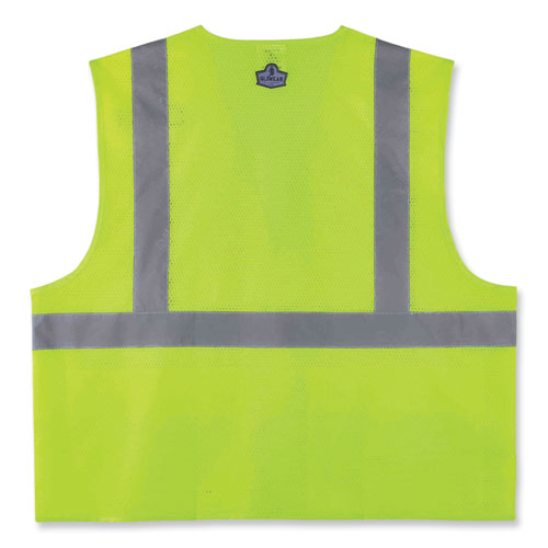 Ergodyne Glowear 8220hl Class 2 Standard Mesh Hook And Loop Vest Polyester 2x-large/3x-large Lime