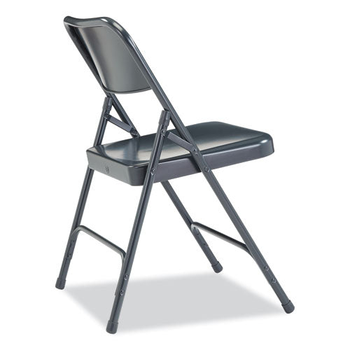 NPS 200 Series Premium All-steel Double Hinge Folding Chair Supports 500 Lb 17.25" Seat Ht Blue 4/ct Ships In 1-3 Bus Days