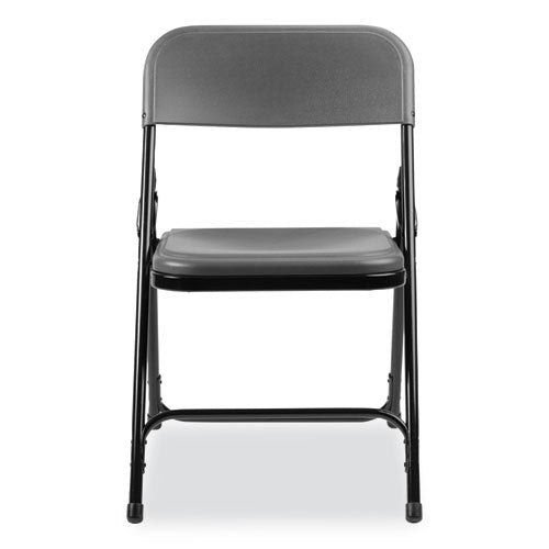 NPS 800 Series Plastic Folding Chair Supports 500 Lb 18" Seat Ht Charcoal Seat/back Black Base 4/ct Ships In 1-3 Bus Days