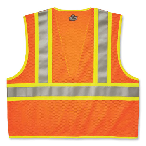 Ergodyne Glowear 8230z Class 2 Two-tone Mesh Zipper Vest Polyester 4x-large/5x-large Orange