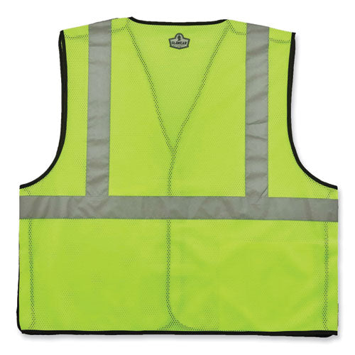 Ergodyne Glowear 8216ba Class 2 Breakaway Mesh Id Holder Vest Polyester Small/medium Lime