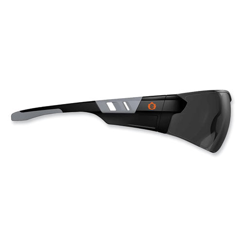 Ergodyne Skullerz Saga Frameless Safety Glasses Matte Black Nylon Impact Frame Smoke Polycarbonate Lens