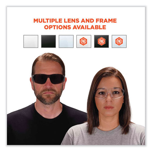 Ergodyne Skullerz Saga Frameless Safety Glasses Matte Black Nylon Impact Frame Smoke Polycarbonate Lens