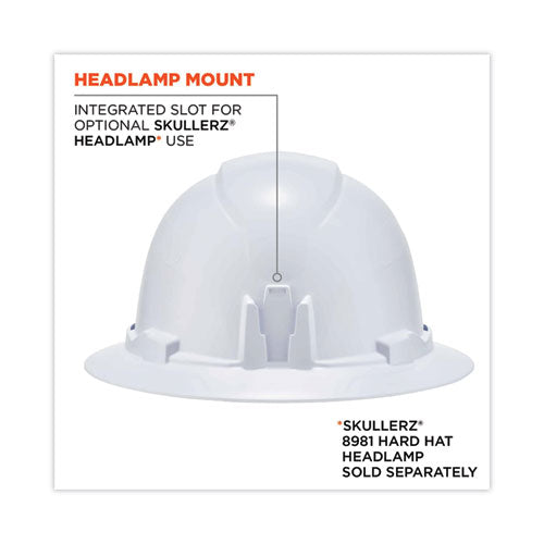 Ergodyne Skullerz 8971 Class E Hard Hat Full Brim White