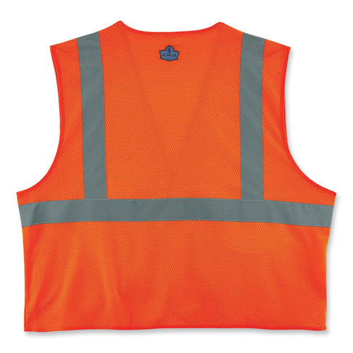 Ergodyne Glowear 8220hl Class 2 Standard Mesh Hook And Loop Vest Polyester 4x-large/5x-large Orange