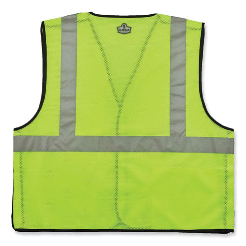 Ergodyne Glowear 8216ba Class 2 Breakaway Mesh Id Holder Vest Polyester 4x-large/5x-large Lime