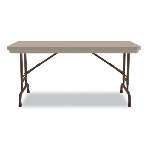 Correll Adjustable Folding Table Rectangular 48"x24"x22" To 32" Mocha Top Brown Legs /pallet