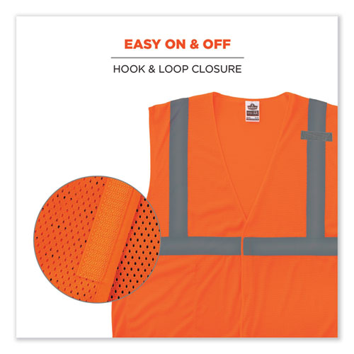Ergodyne Glowear 8210hl Class 2 Economy Mesh Hook And Loop Vest Polyester 2x-large/3x-large Orange