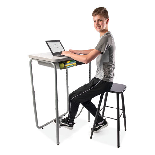 Safco Alphabetter 2.0 Height-adjust Student Desk With Pendulum Bar 27.75x19.75x29 To 43 Dry Erase